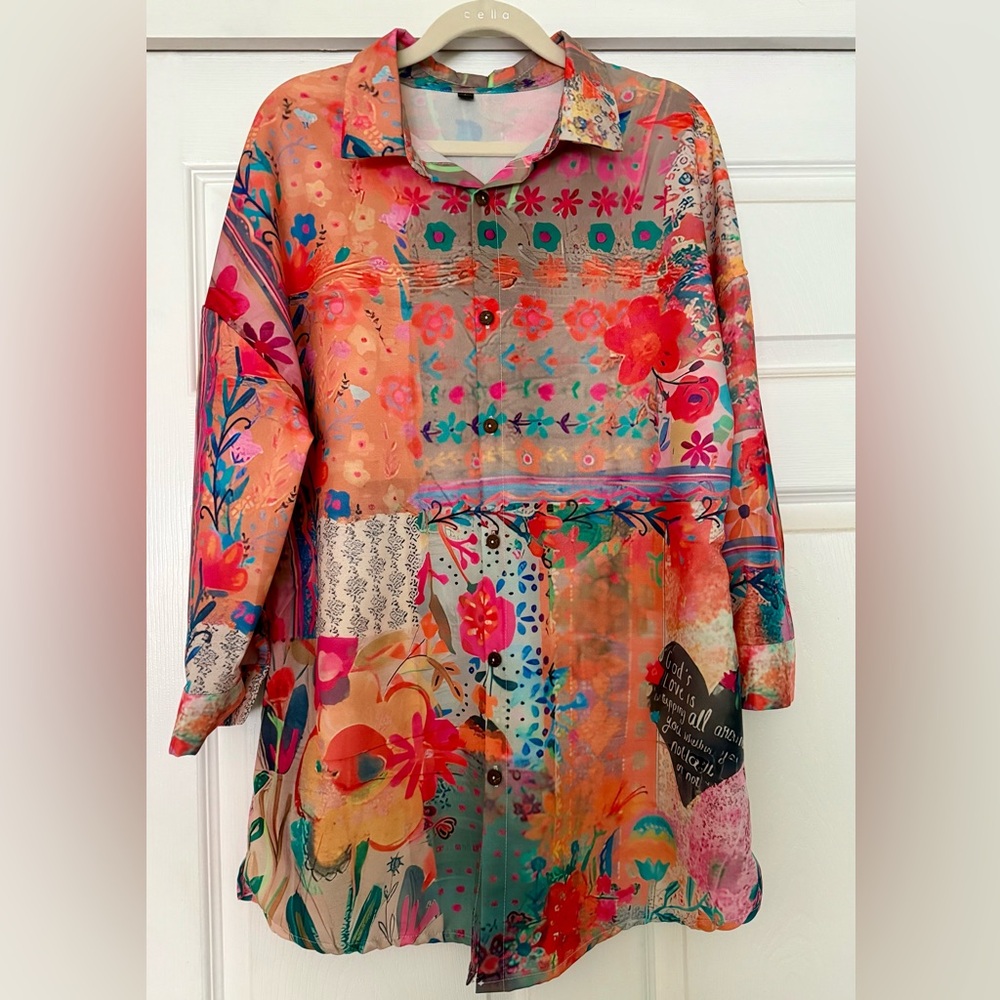 Colorful Floral Button-Up Shirt